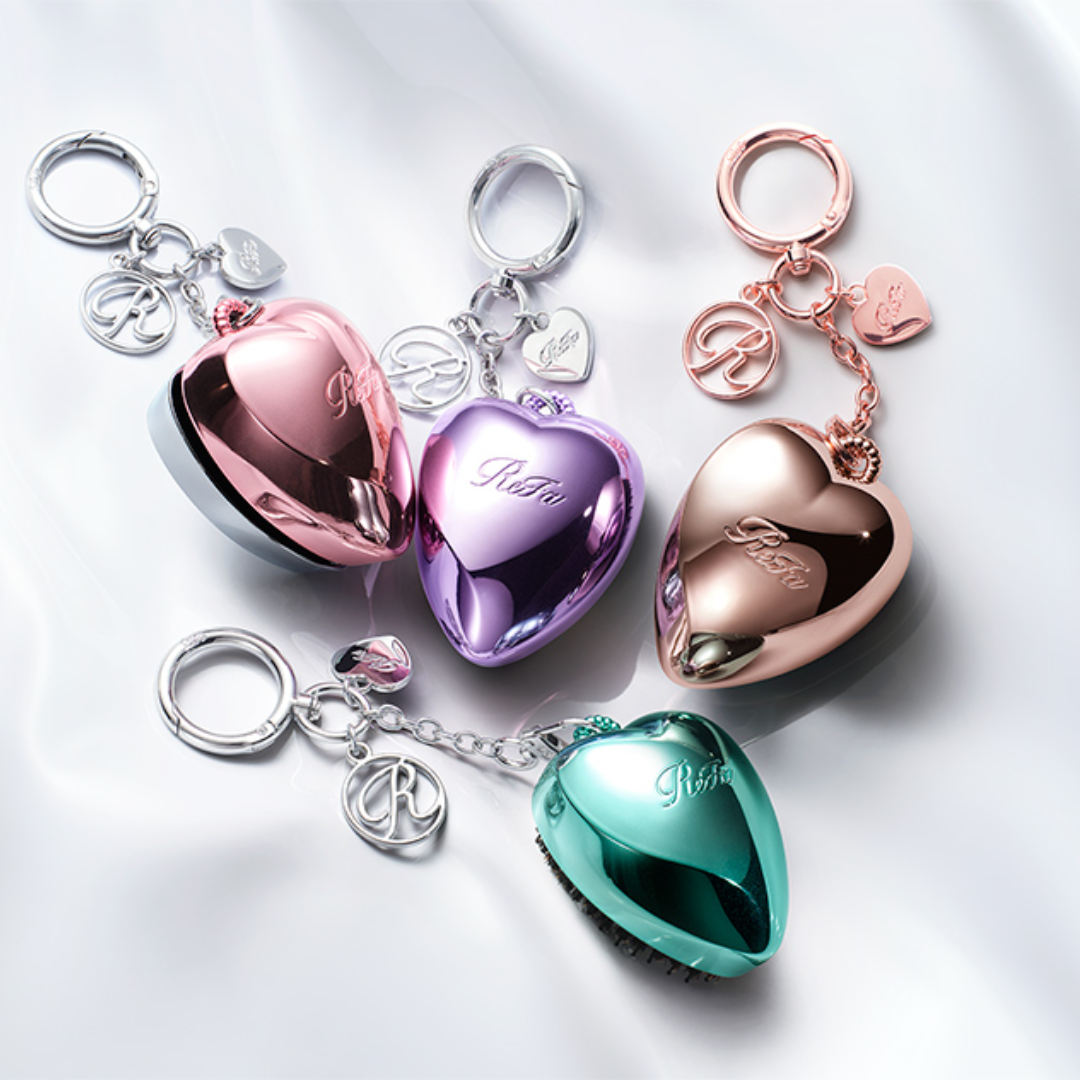 REFA Heart Brush Charm 愛心髮梳掛飾 附保護套與鏡子