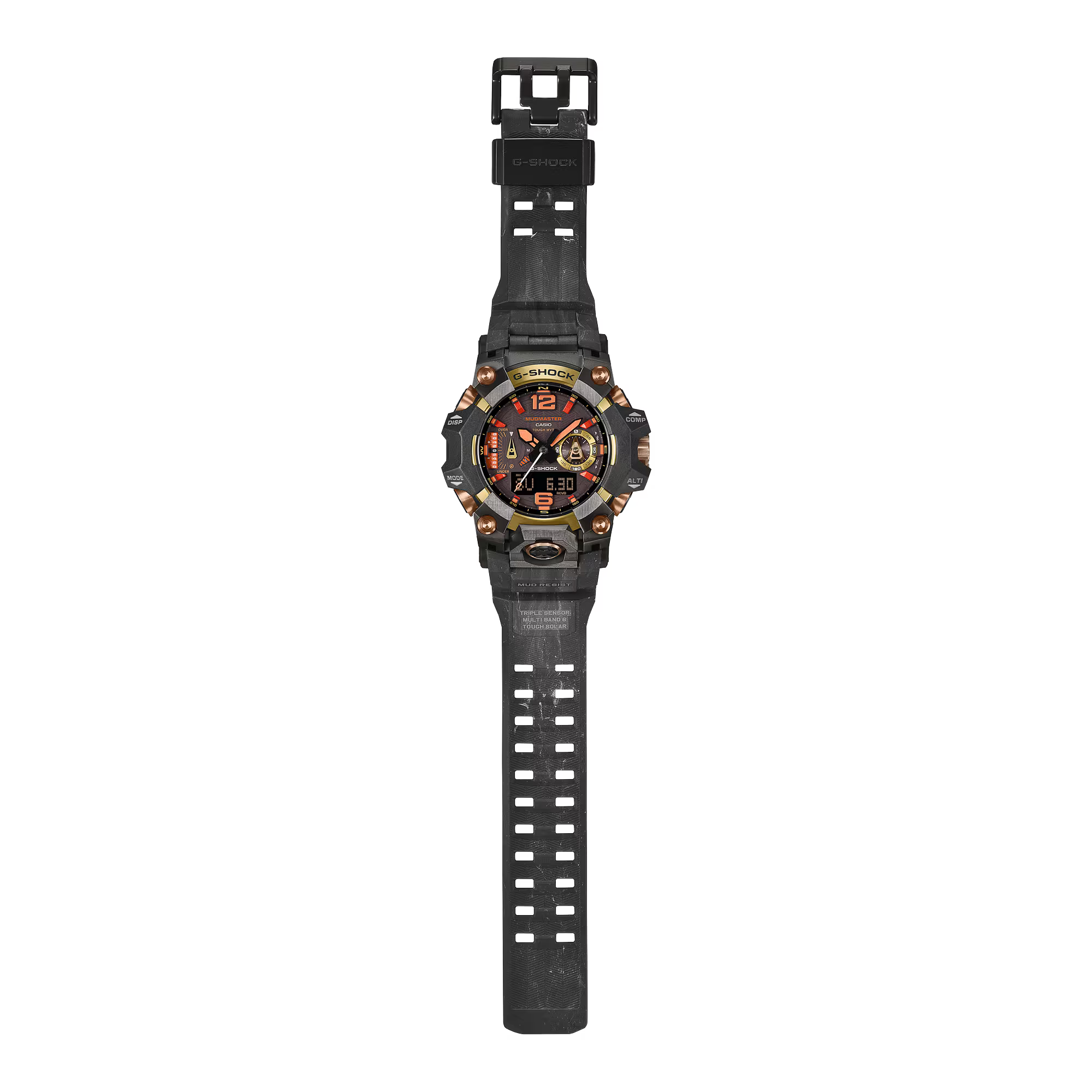萬年鐘錶 - G-SHOCK   MUDMASTER 防塵泥藍芽電波太陽能三重感測器強悍運動電子錶 GWG-B1000MG-1A9 錶徑 : 52.1mm