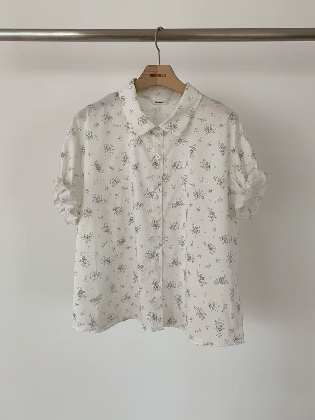 OT6335 田園精緻碎花短袖襯衫