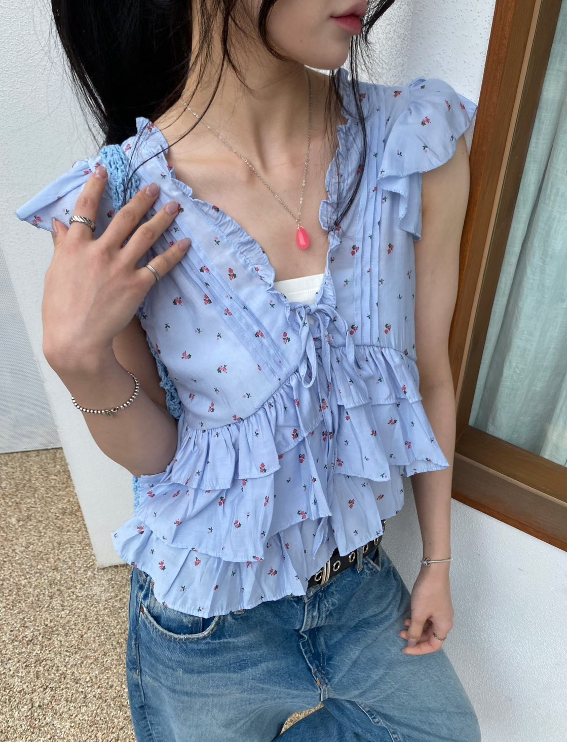 小花蛋糕V背心