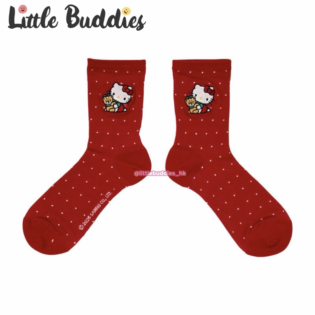 日本 Sanrio Sanrio Forever 懷舊系列 刺繡公仔透氣長襪