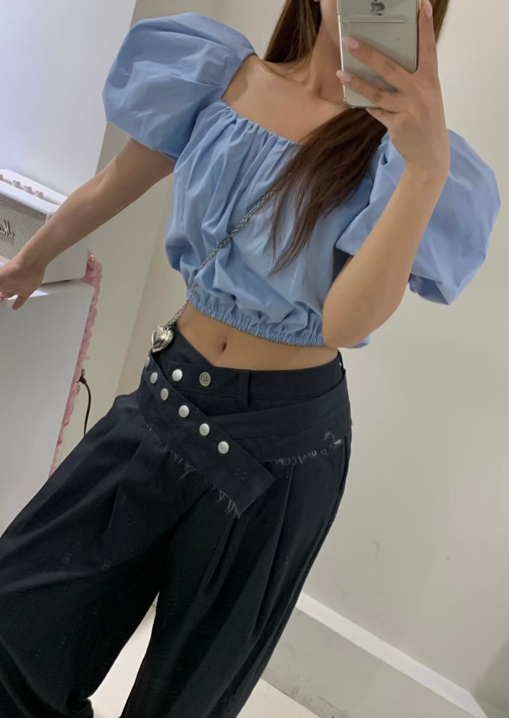 大蓬公主袖縮腰露肩上衣