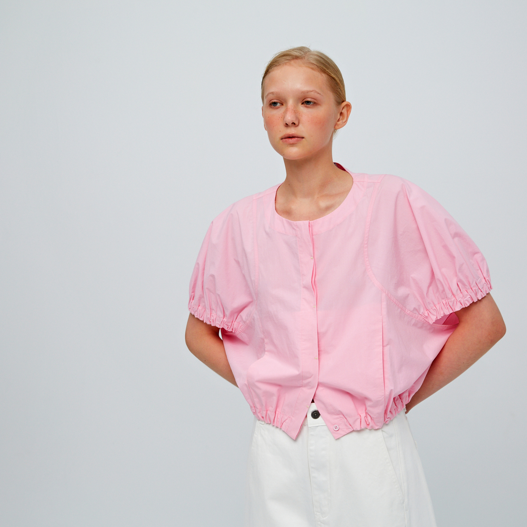 10 MOOn Pink Puff Sleeve Top
