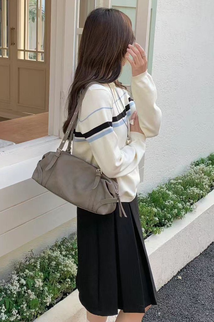 單肩皮革波士頓包