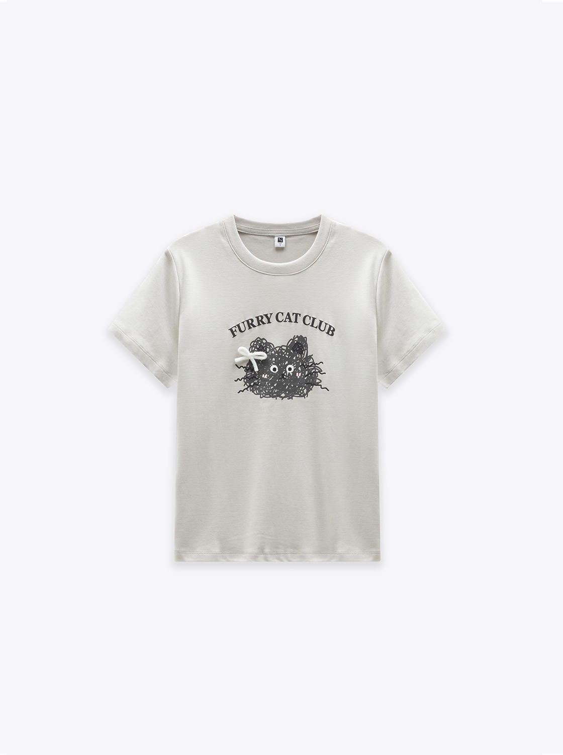 手繪小貓蝴蝶結短袖上衣
