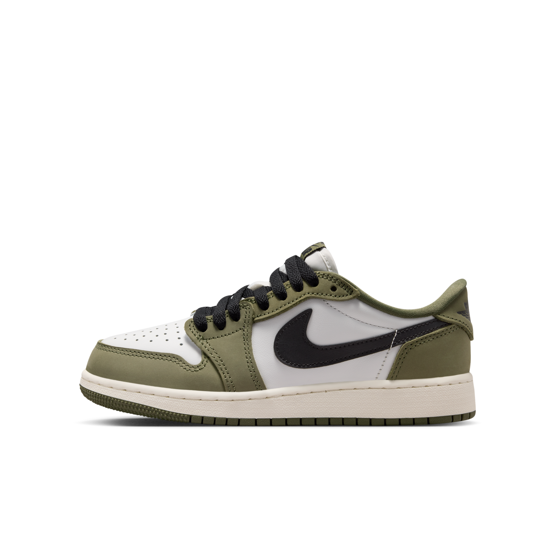 （海外連線代購）女生尺碼 大童鞋 NIKE AIR JORDAN 1 LOW OG 橄欖綠 麂皮 低筒 休閒鞋【HQ6999-200】AJ1OG