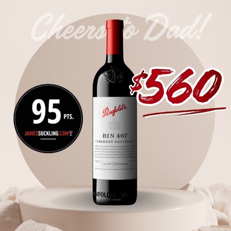 (父親節優惠)Penfolds Bin 407 Cabernet Sauvignon 奔富 Bin 407 紅酒 2023 Cork 750ml[9310297052004_2023]