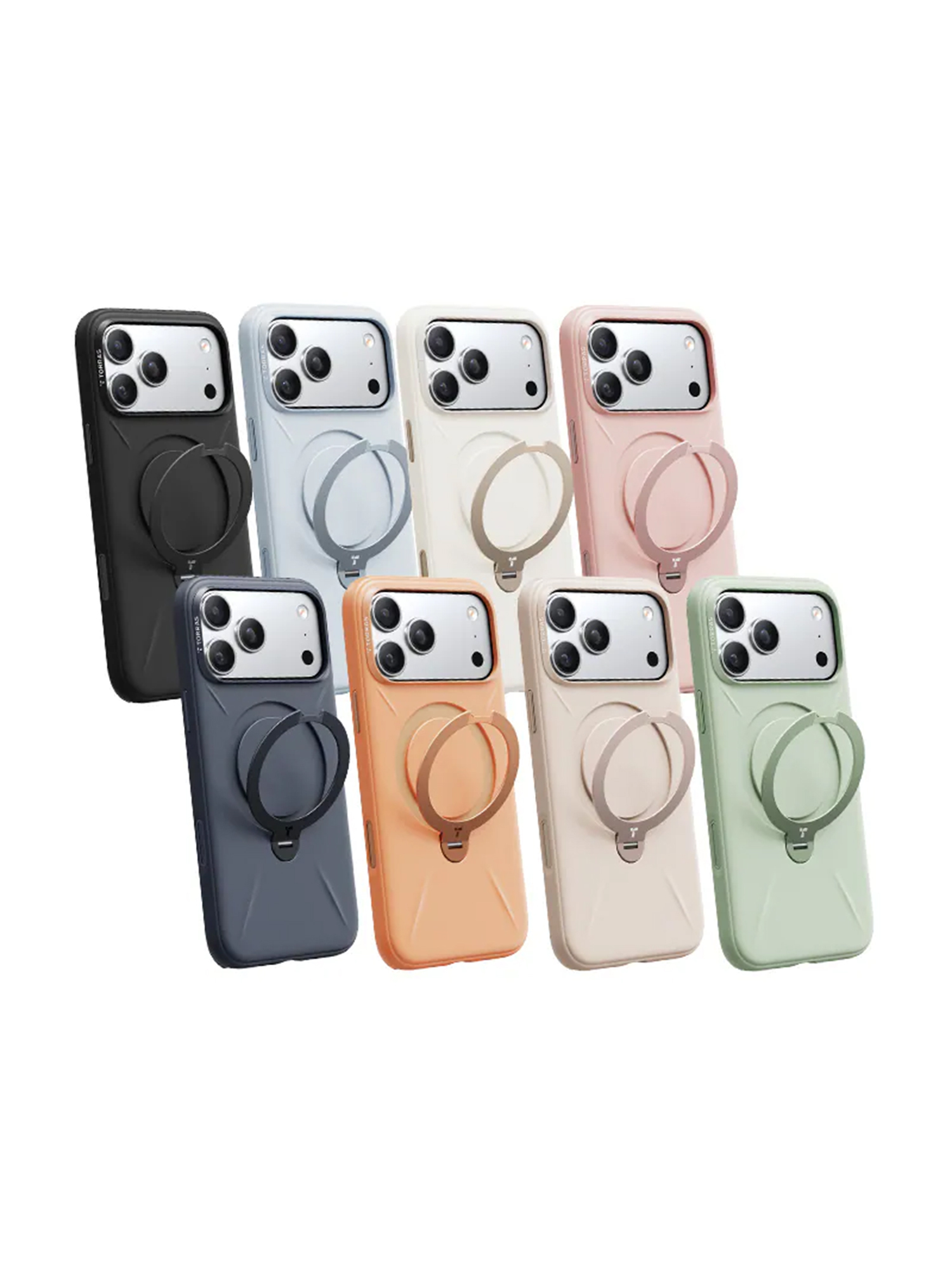 TORRAS｜iPhone17系列 Ostand Spin Silicone 矽膠防摔手機殼