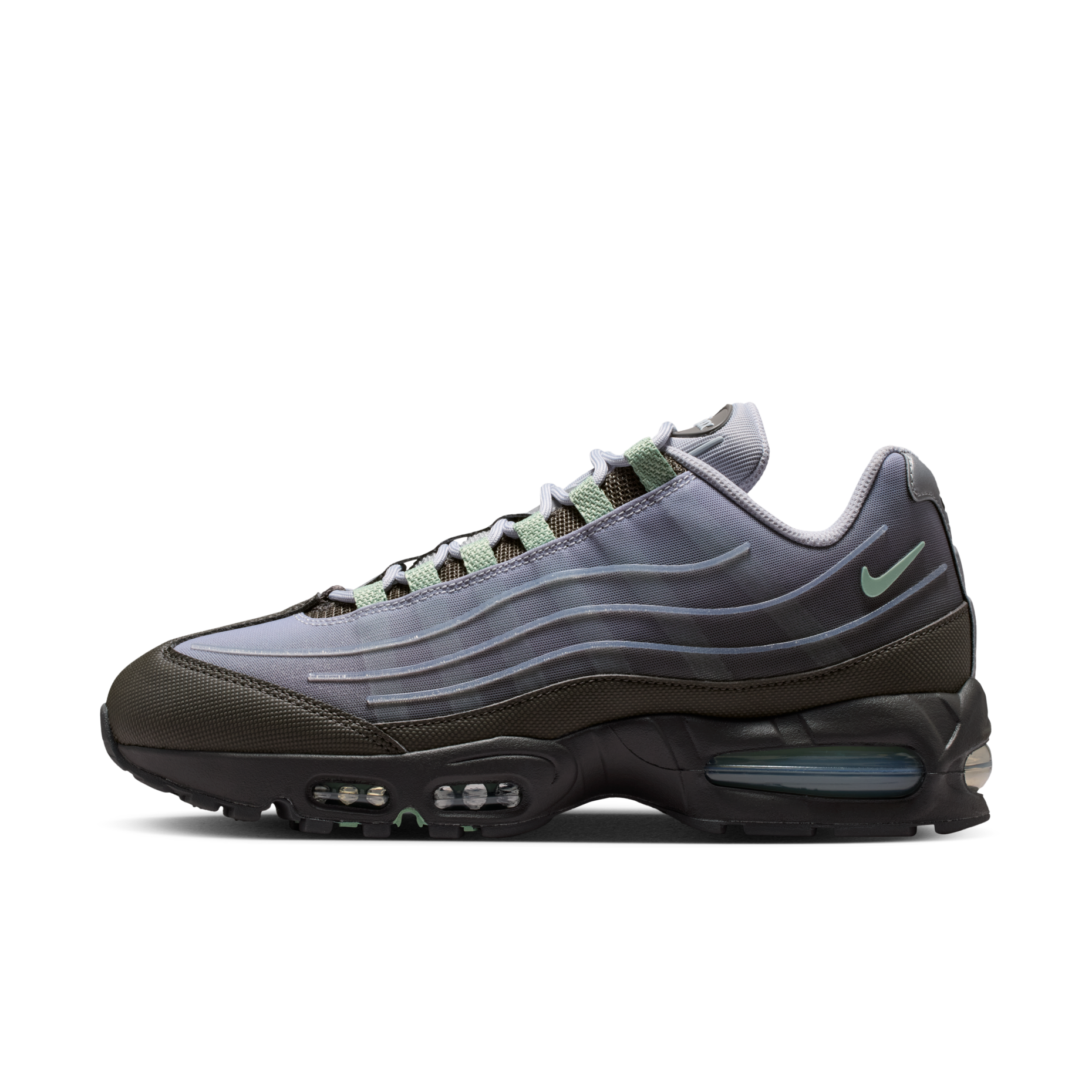 男鞋 NIKE AIR MAX 95 BB TECH 狼灰綠 全氣墊 波浪 拼接 緩震 運動鞋【IH7853-200】