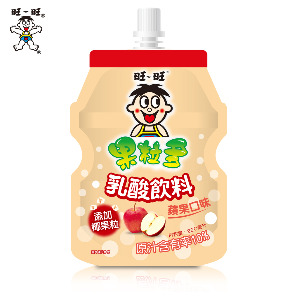 旺旺果粒多乳酸飲料(蘋果、荔枝口味)