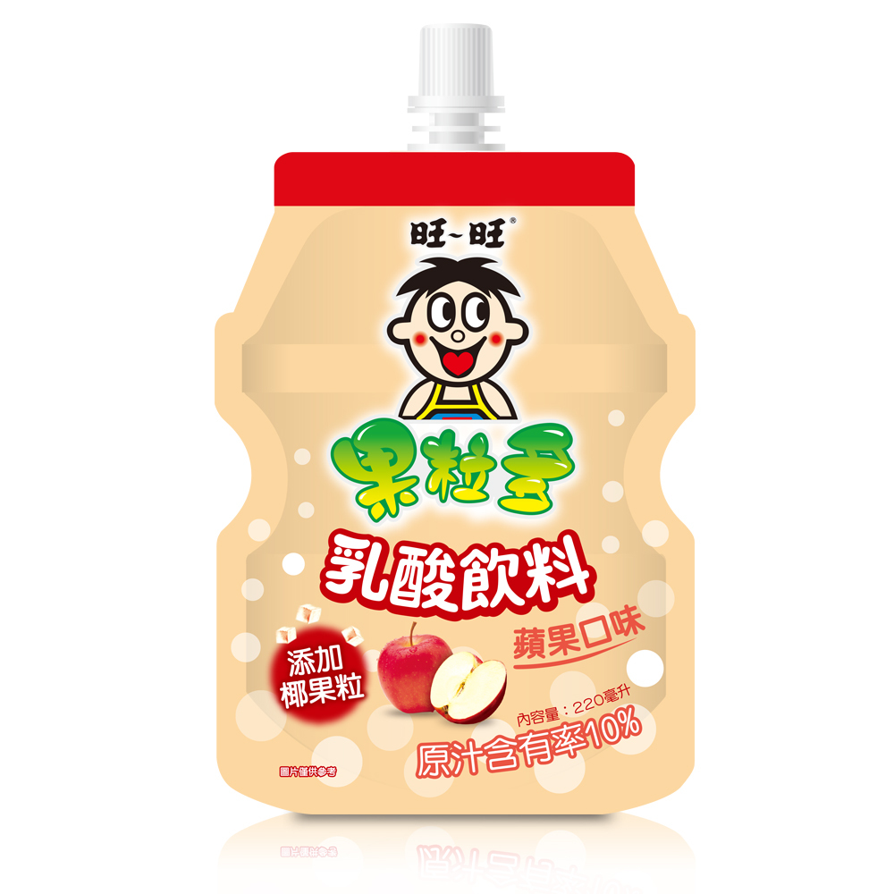 旺旺果粒多乳酸飲料(蘋果、荔枝口味)