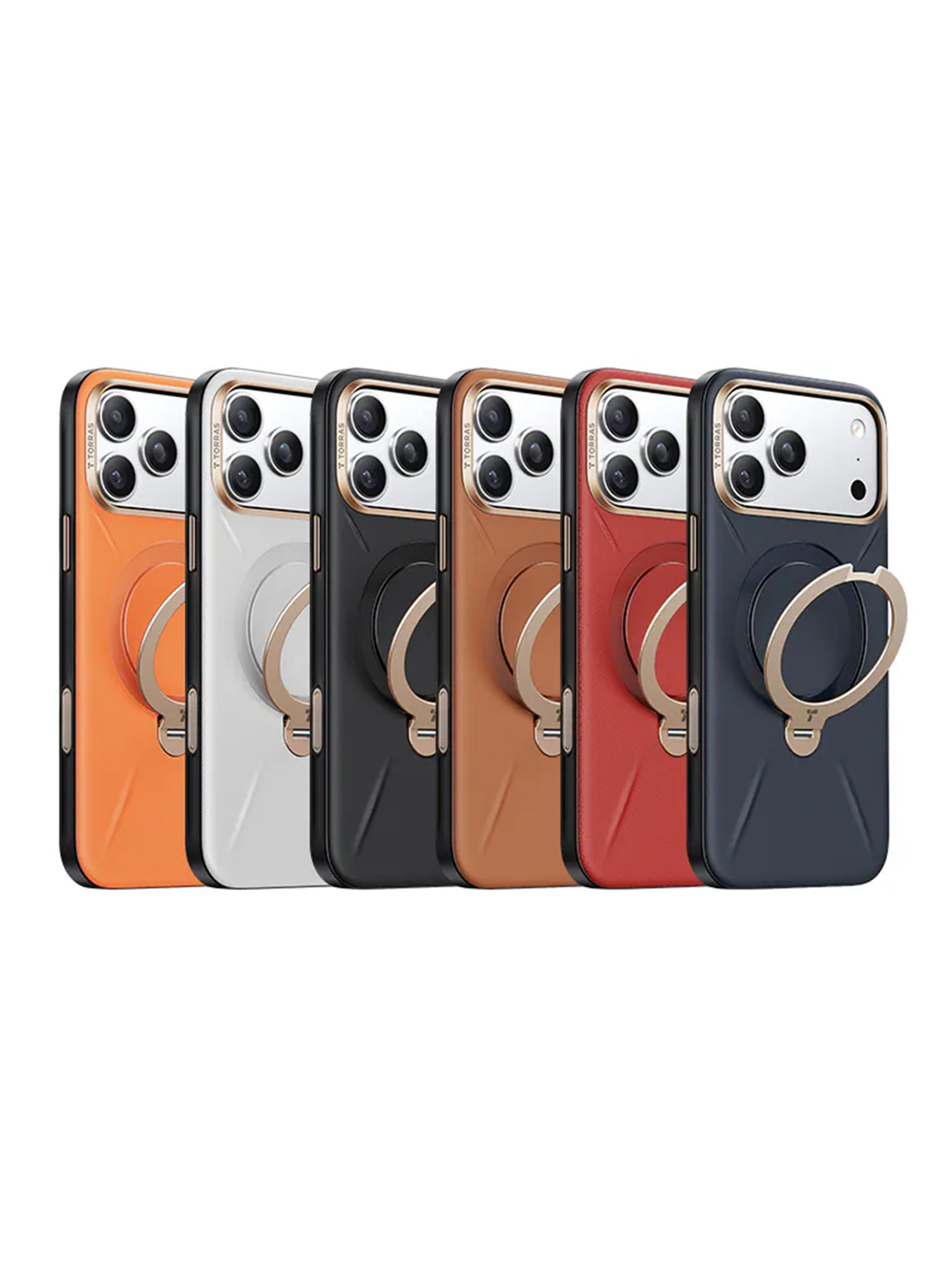 TORRAS｜iPhone17系列 Ostand Spin VegSkin皮革防摔手機殼