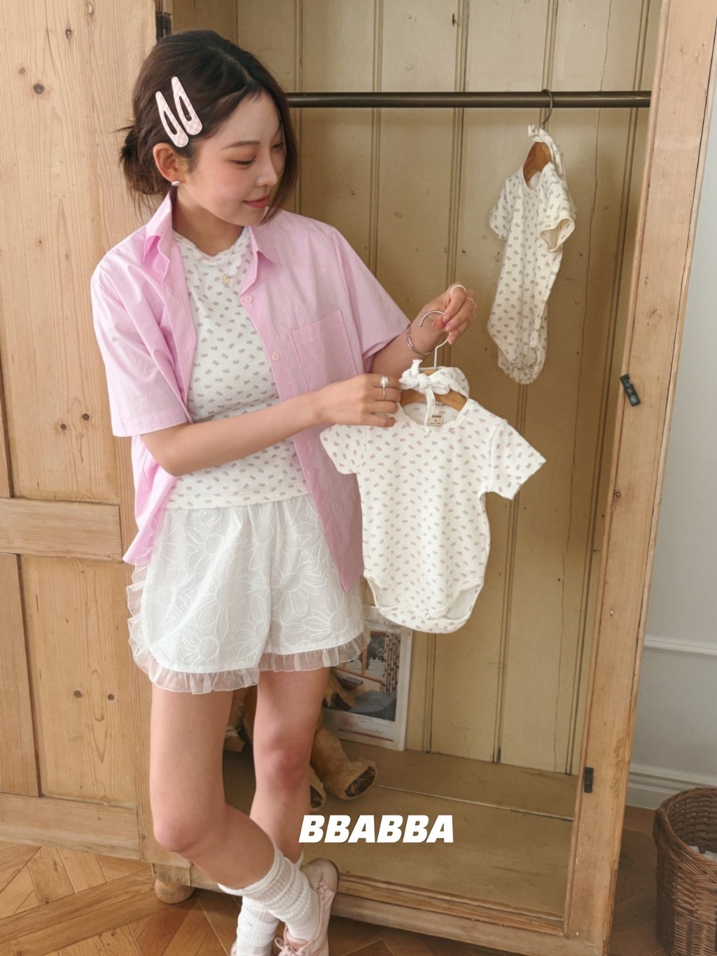 韓國🇰🇷BBABBA Fiore花朵大人Ｔ恤
