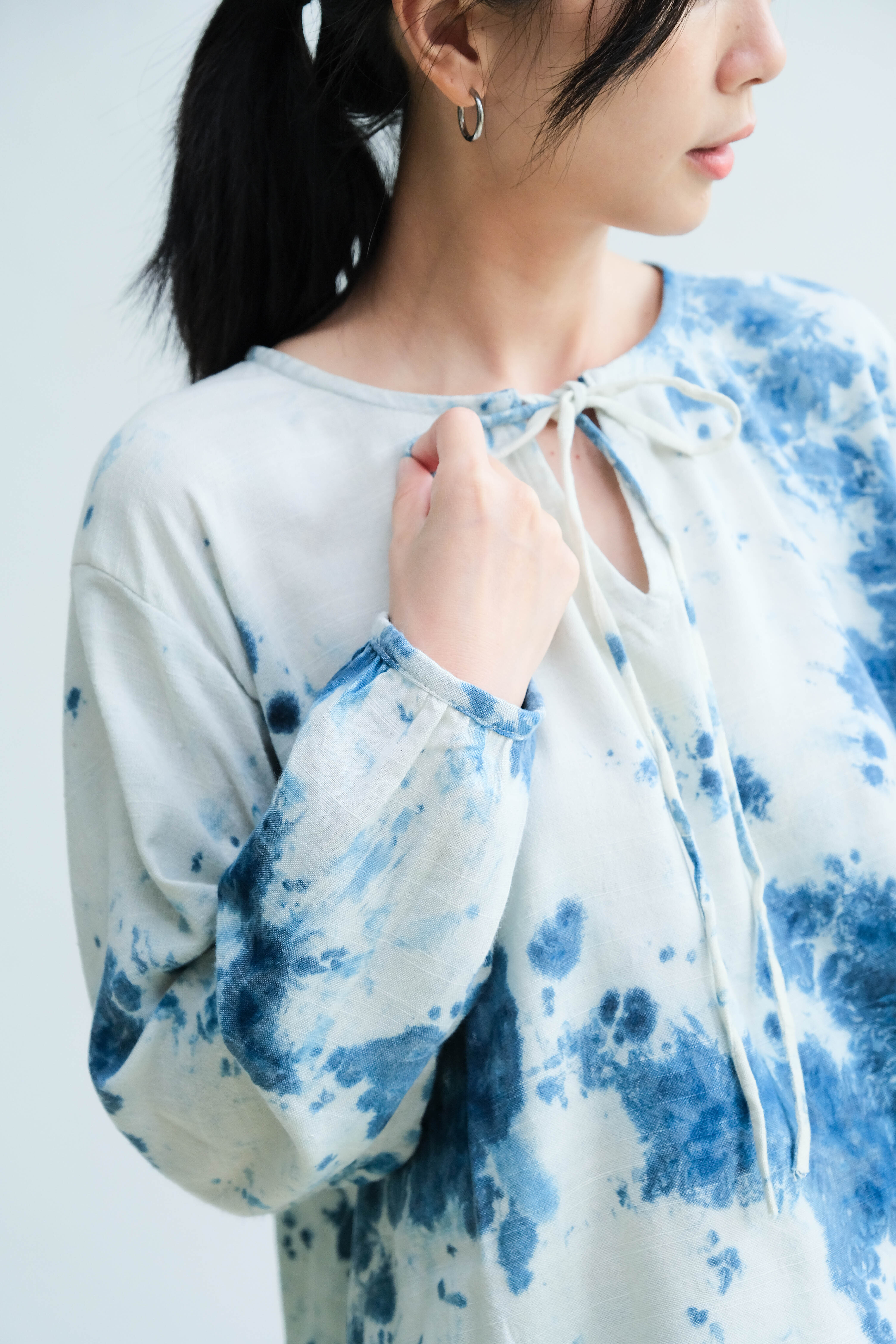 Ujeli 手織純棉家居服 冰藍染