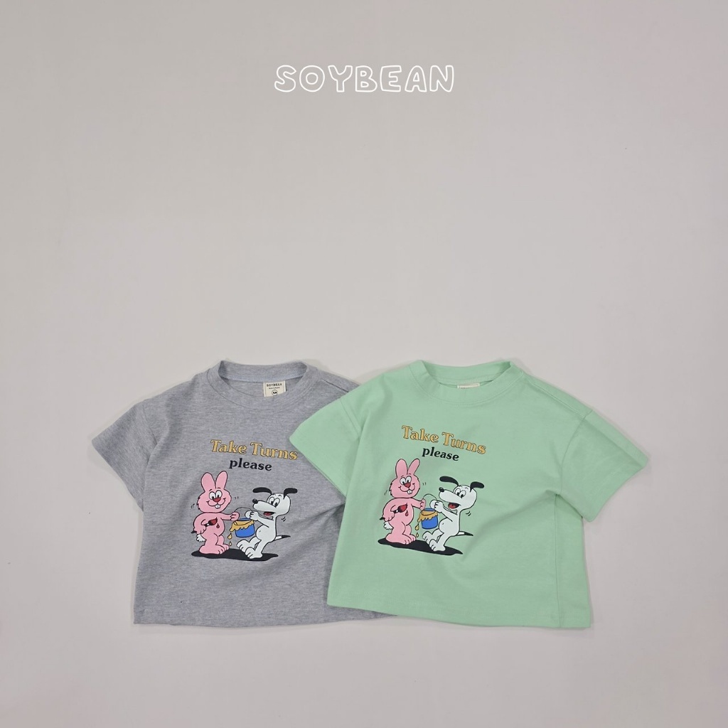 正韓夏soybean 兩色兔兔狗狗美式上衣