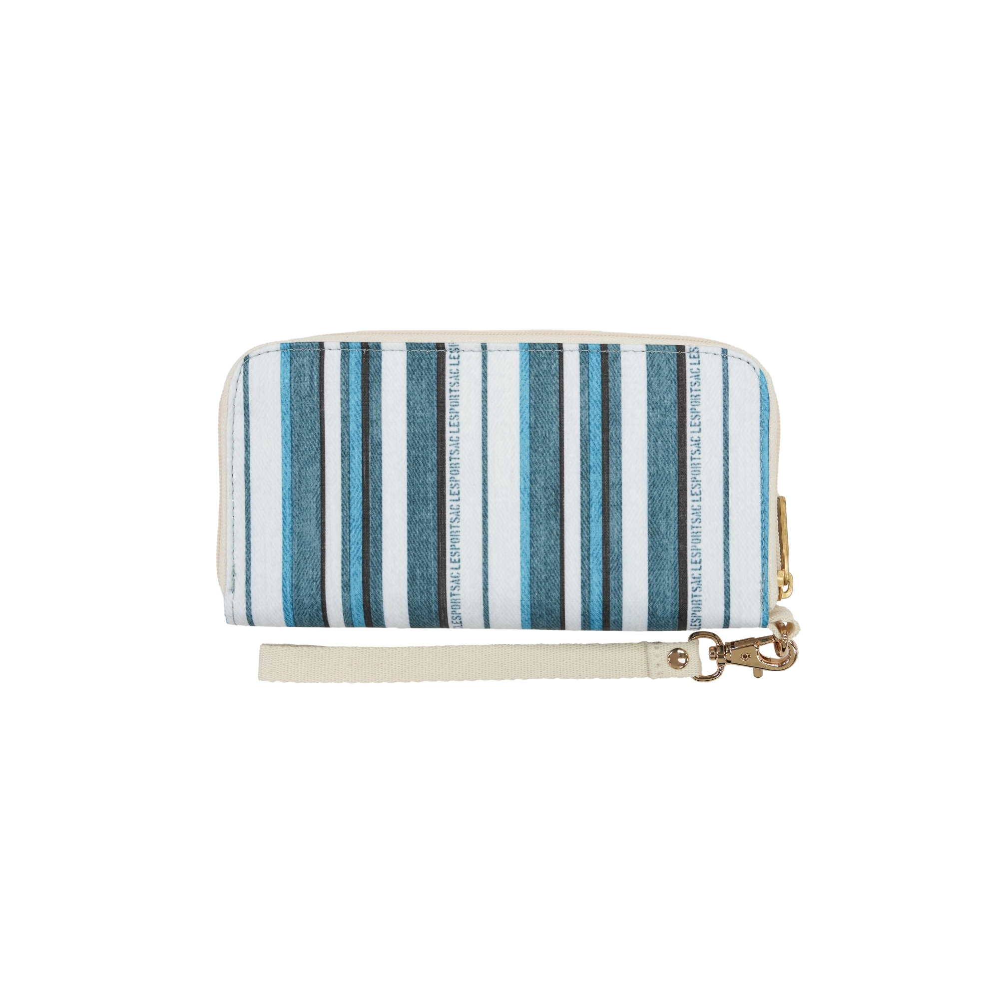 TECH WALLET WRISTLET (TEAL GREEN STRIPE)