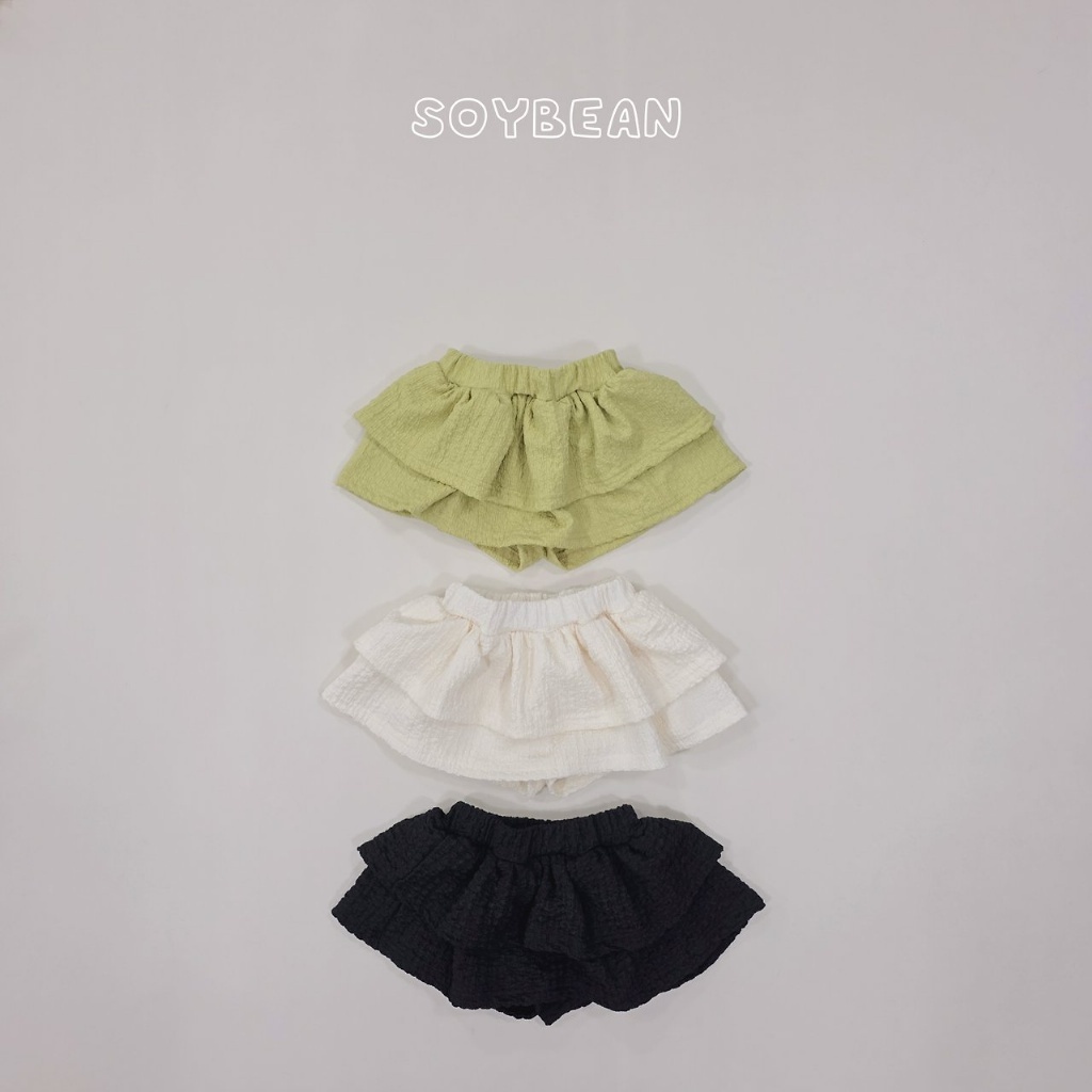 正韓夏soybean 三色荷葉蛋糕裙褲