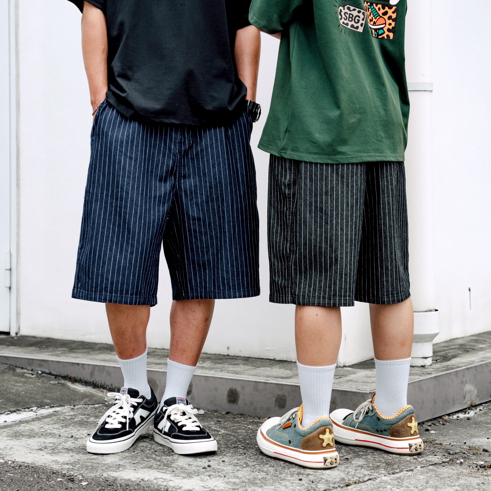 #預購 SBG 直條彈力過膝短褲 SB5009 兩色