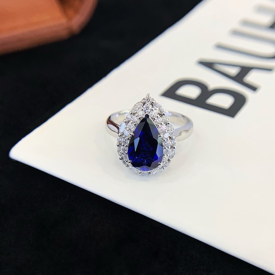 (AC) 9K培育藍寶水滴：2.5卡(兩戴款)  (副石0.7CT) (包證書)  #0610STA