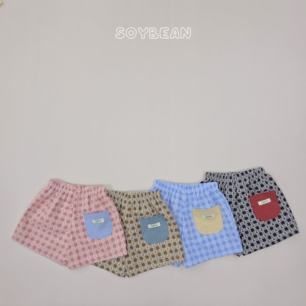 正韓夏soybean 四色撞色口袋短褲