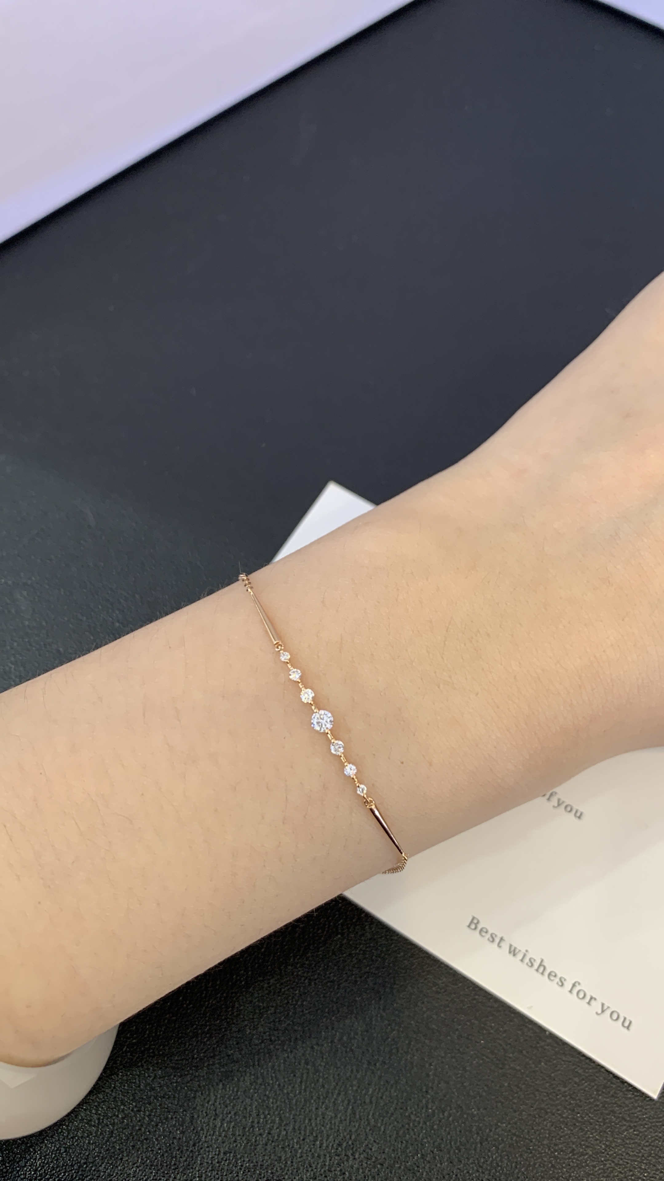 (AD) 9K培育鑽手鏈：0.17卡 (15+3CM) (包證書) #0610STA