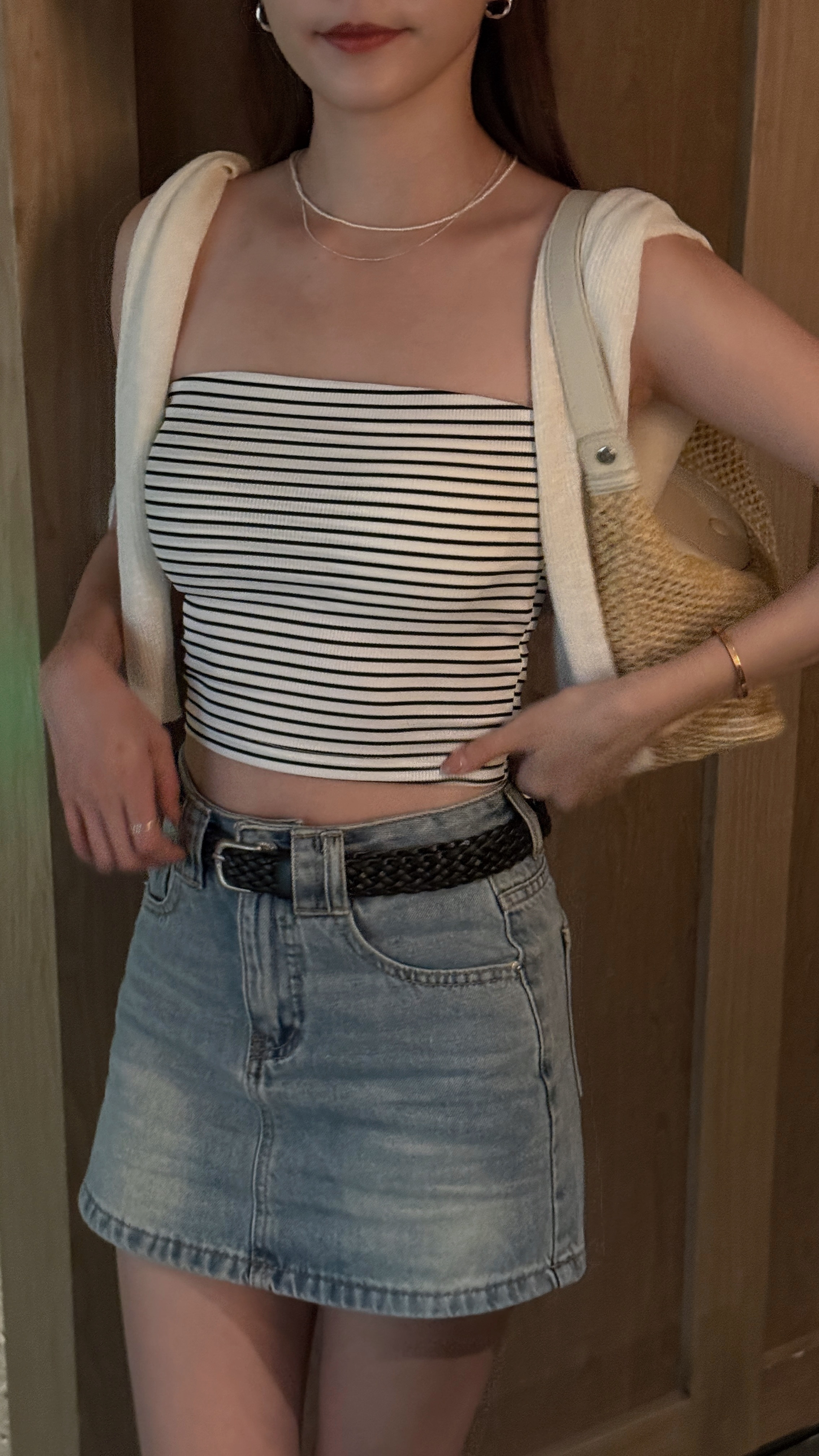經典條紋抹胸bra top（ 2 colors )