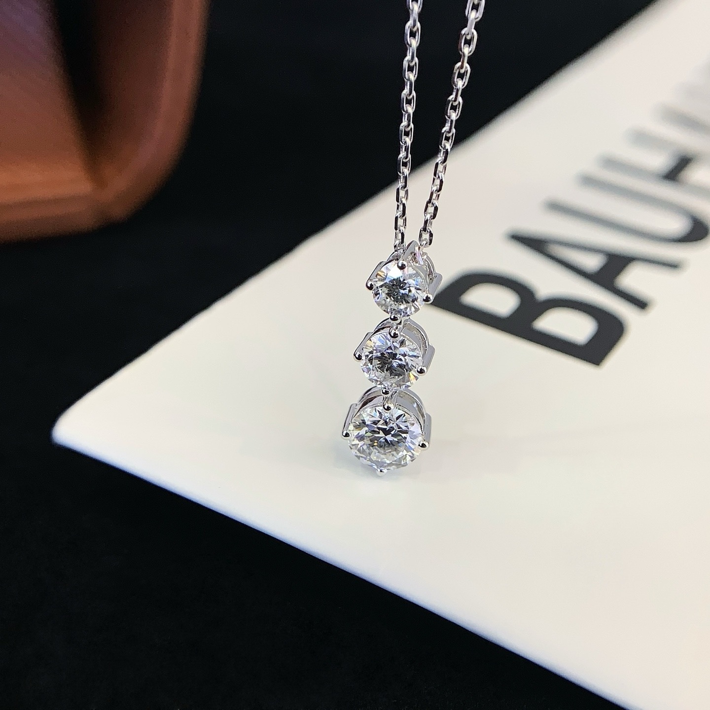 (AN) 9K培育鑽1卡圓形頸鏈（帶IGI D vvs)  (副石0.7CT) (40+5CM) #0610STA