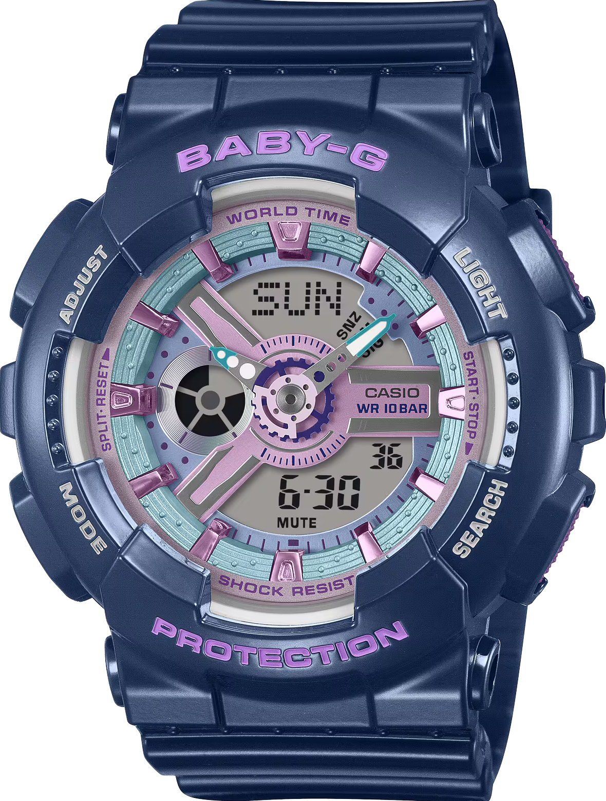 萬年鐘錶 - BABY-G   Y3K精緻境界防震雙顯電子錶  BA-110MC-2A 錶徑 : 43.4 MM