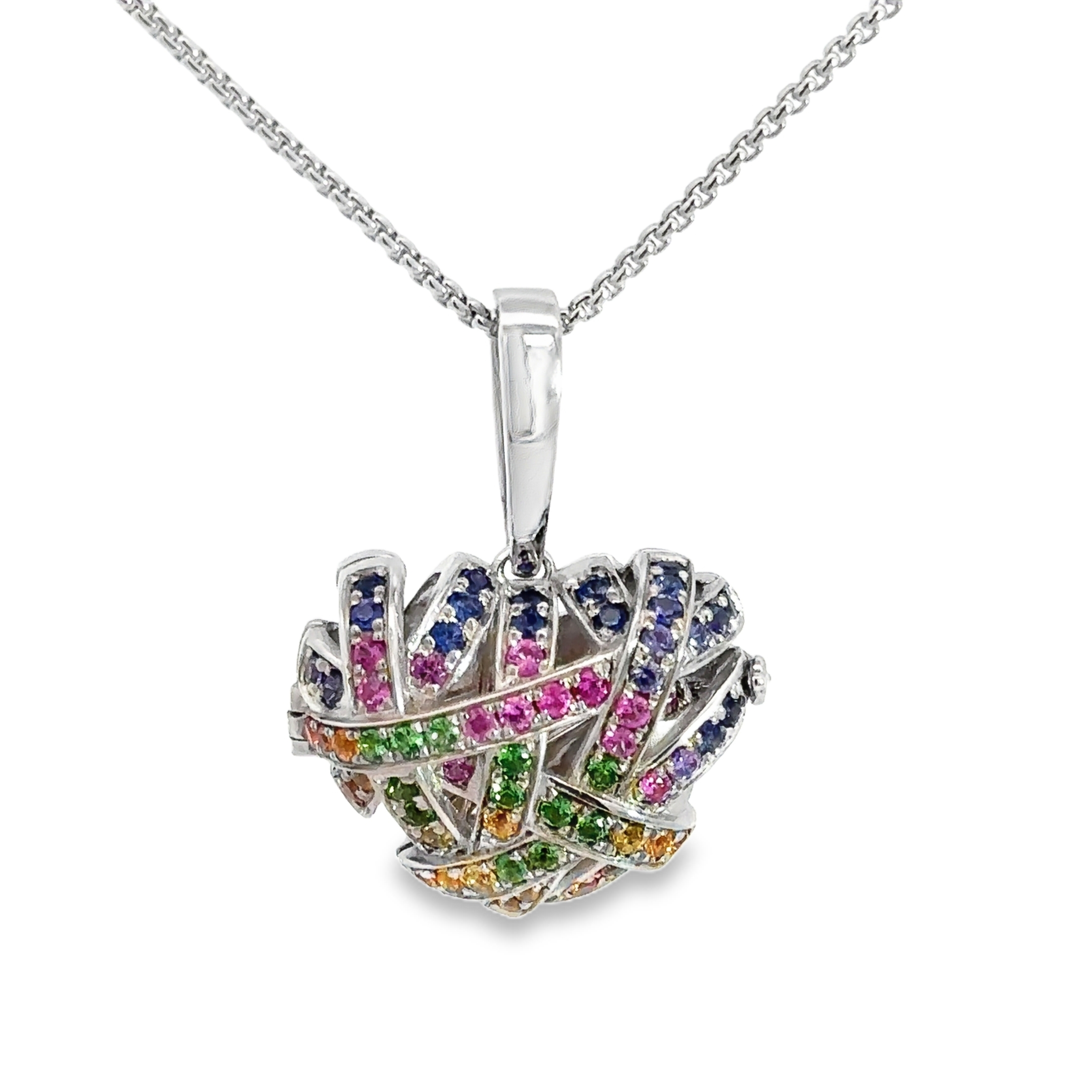 Gemstone Openwork Ribbon Sachet Pendant (Openable for Essential Oil)