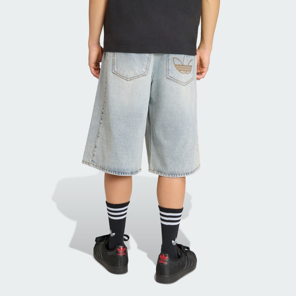 男款 ADIDAS DENIM SHORT 丹寧 街頭 寬鬆 三葉草 短褲 牛仔褲 七分褲【KE0133】ADLP