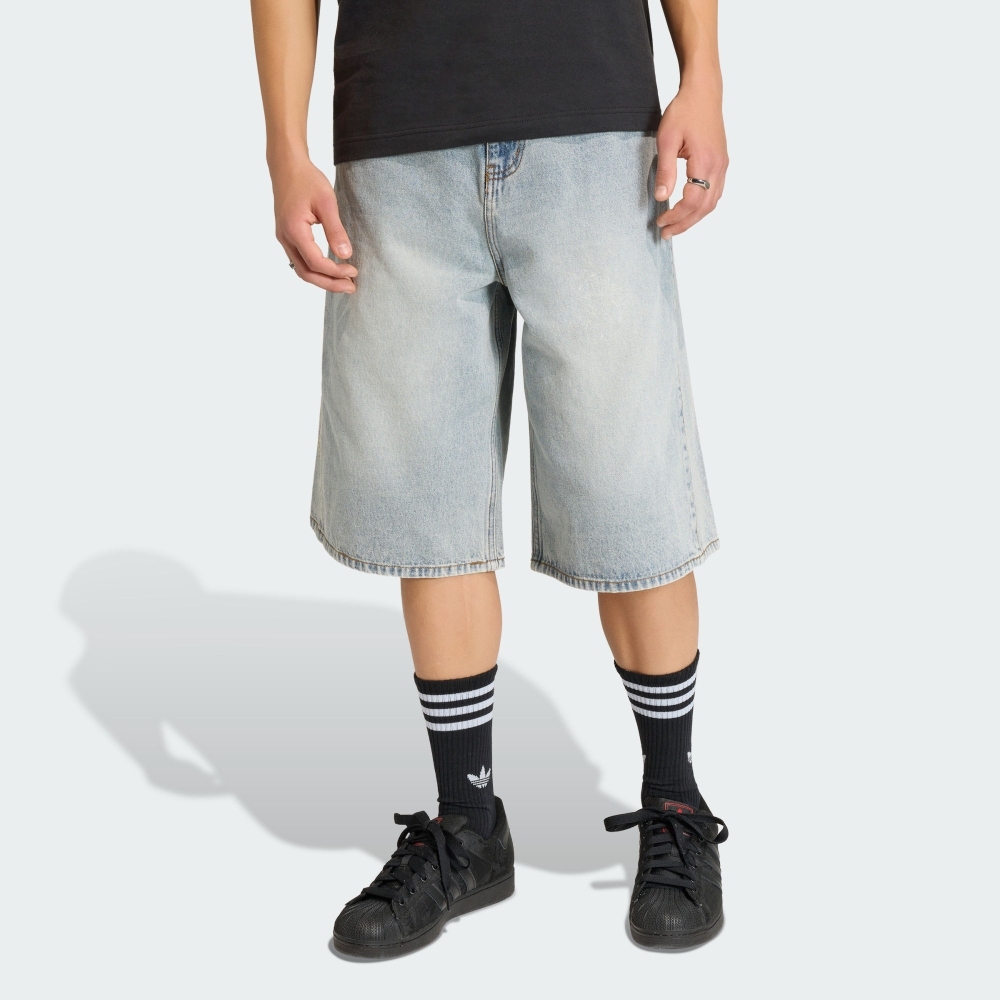 男款 ADIDAS DENIM SHORT 丹寧 街頭 寬鬆 三葉草 短褲 牛仔褲 七分褲【KE0133】ADLP