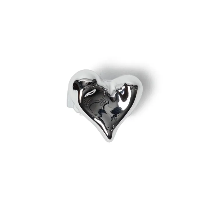 Metallic silver heart