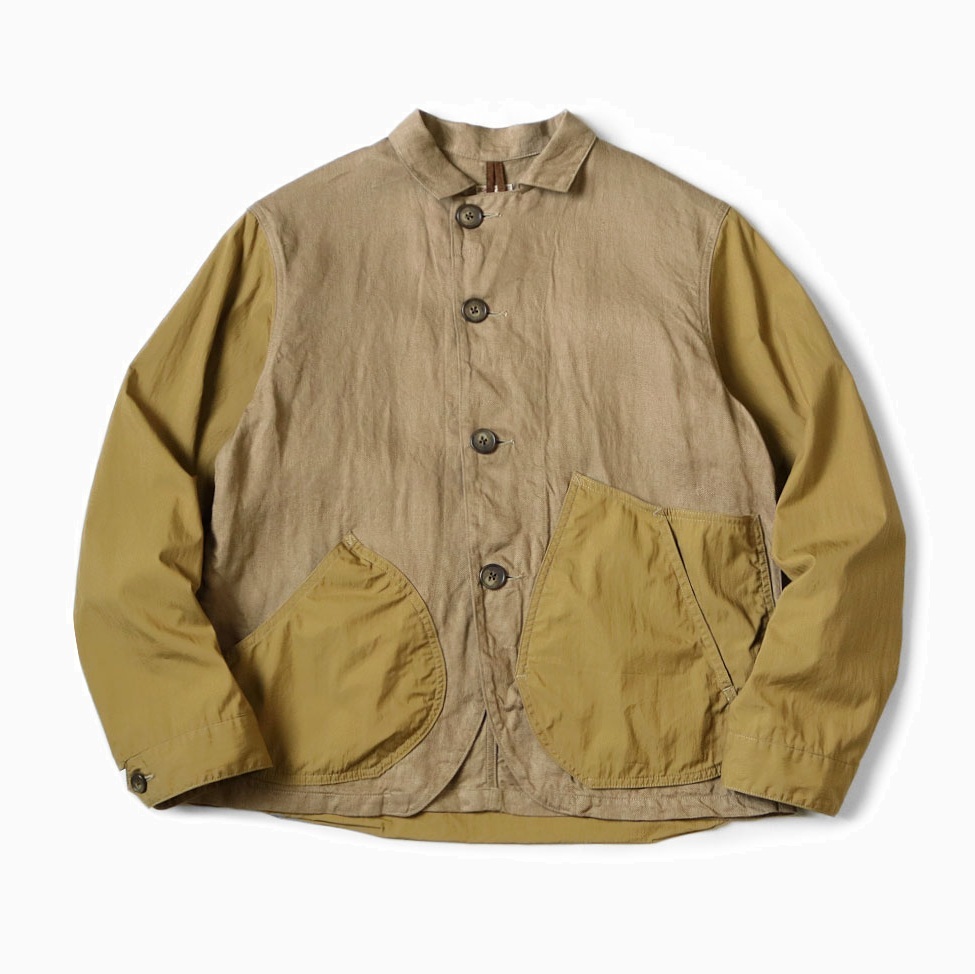 KAPITAL LINEN CHINO CLOTH x GABARDINE COVERALL JACKET - BEIGE PRE ORDER ITEM (預訂中)