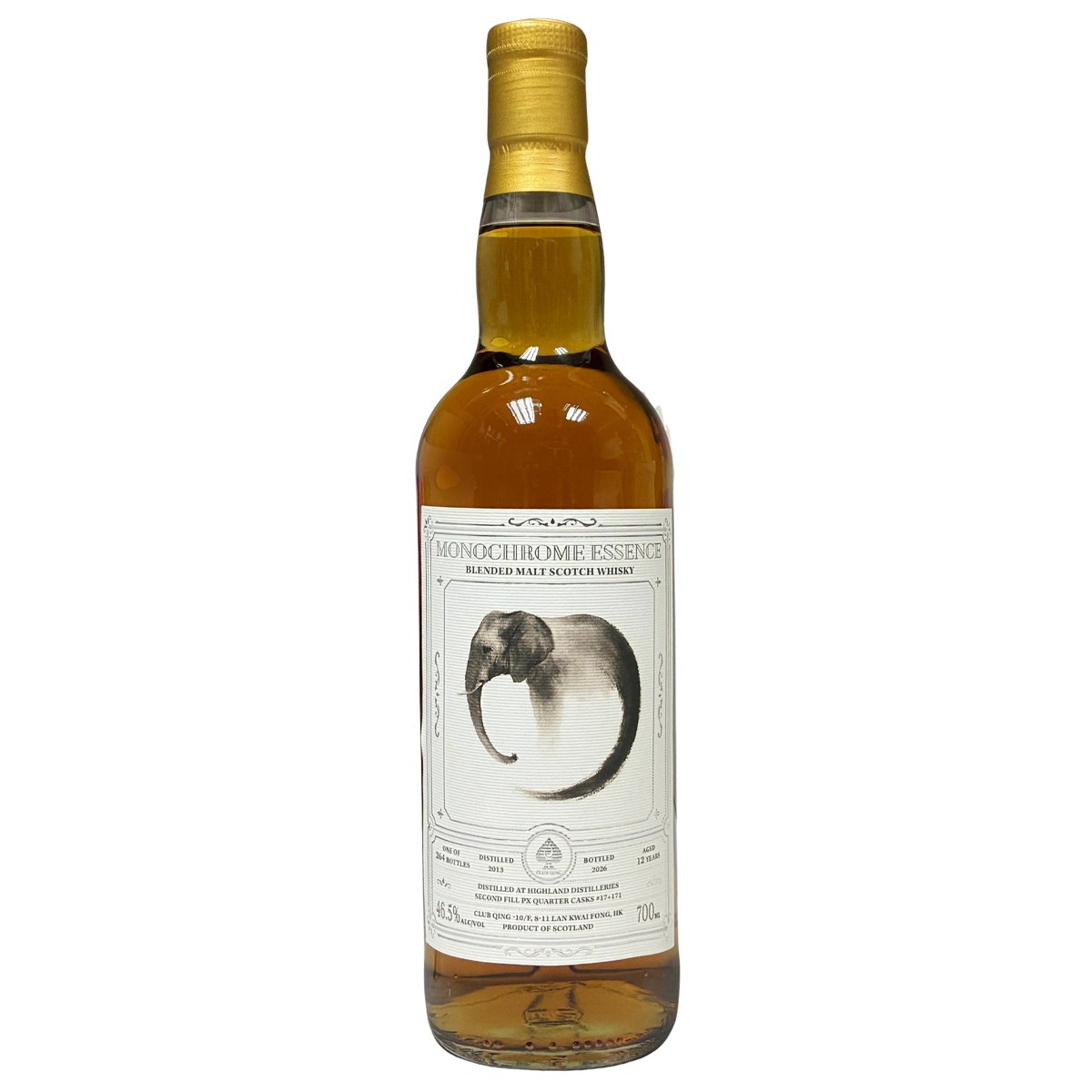 Club Qing Monochrome Essence #1 Highland Blended Malt 2013 12 Years Old Cask #17+171 46.5%