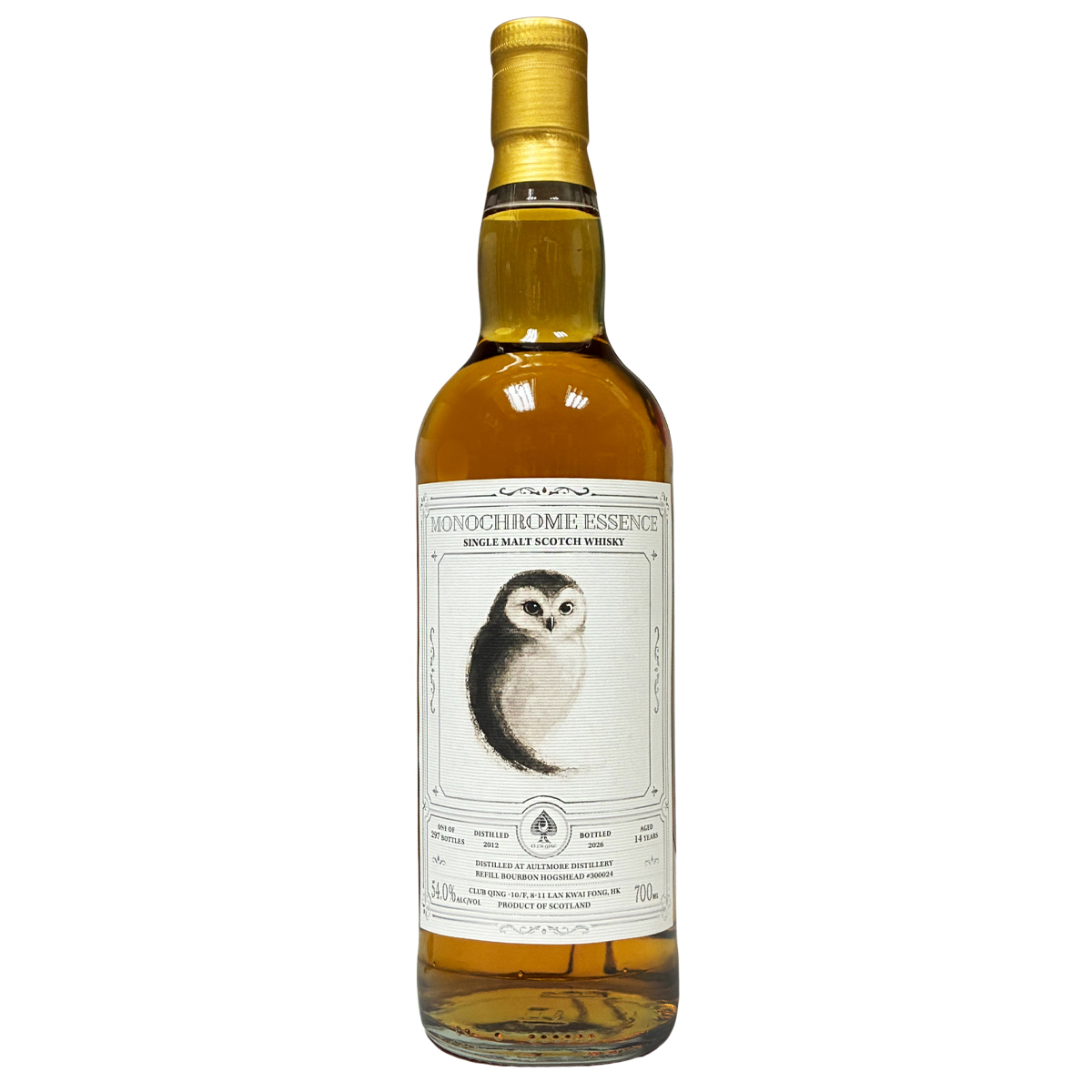 Club Qing Monochrome Essence #2 Aultmore 2012 14 Years Old Cask #300024 54%