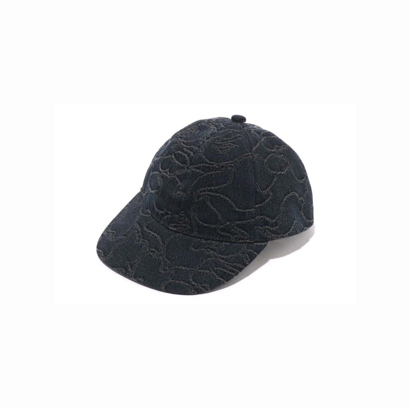 -(B05)-A BATHING APE BAPE LINE CAMO JACQUARD MULTI LOGO DENIM CAP 猿人 線條迷彩 單寧帽 黑-1L30180302