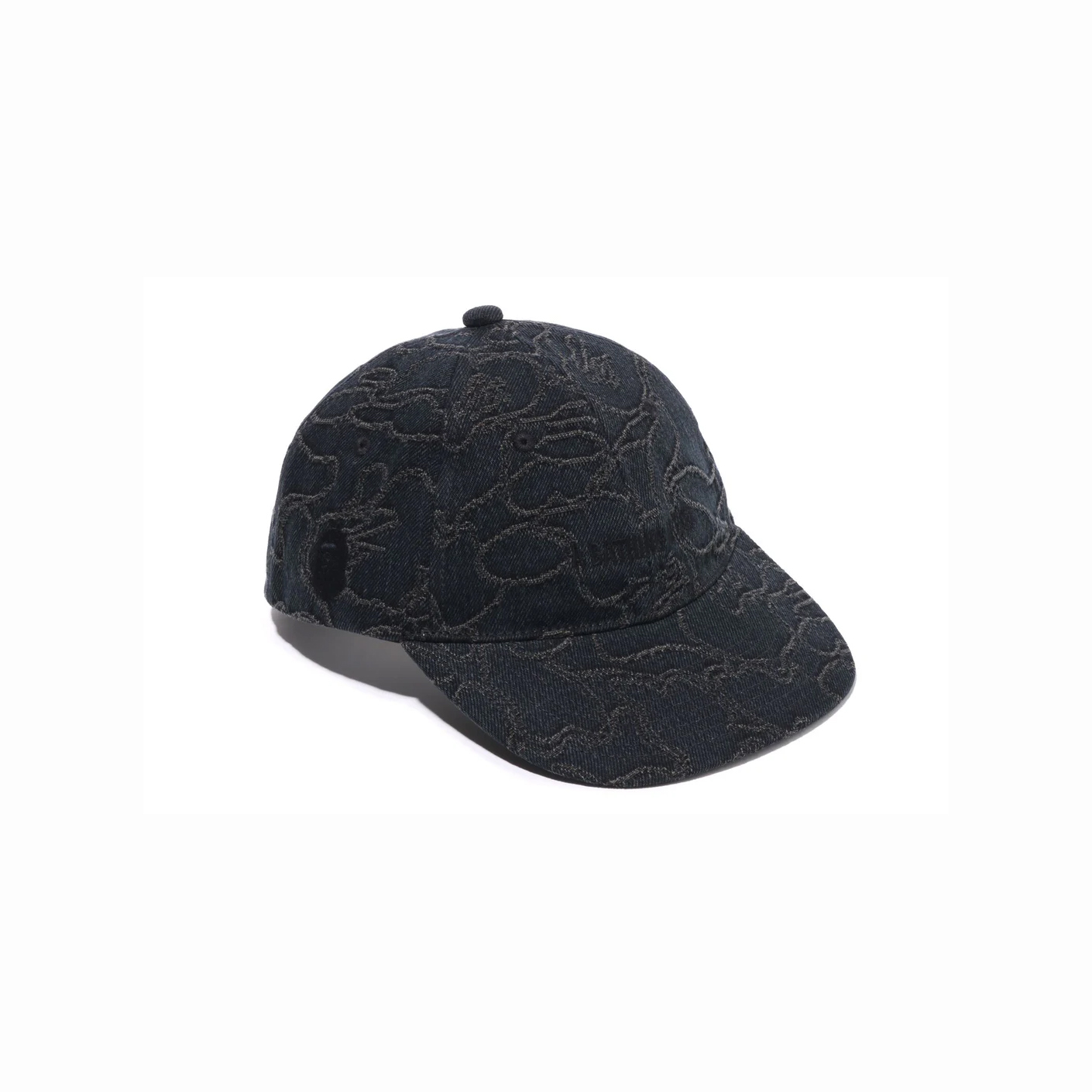 -(B05)-A BATHING APE BAPE LINE CAMO JACQUARD MULTI LOGO DENIM CAP 猿人 線條迷彩 單寧帽 黑-1L30180302