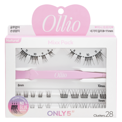 Ollio 免膠假睫毛套組 自然款 #natural 28pcs