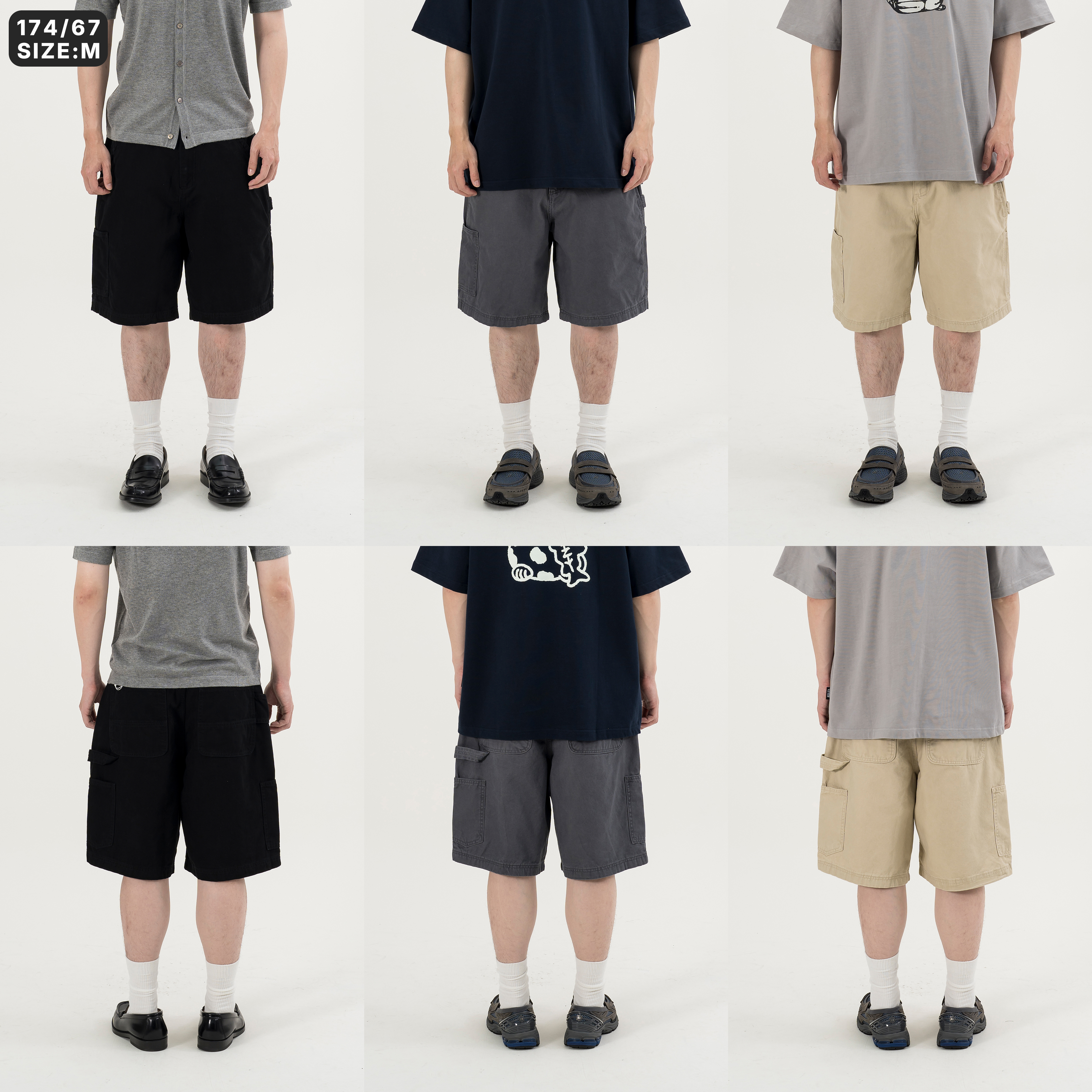 Double Knee Washed Shorts 水洗 畫家伐木 五分短褲 [PTR-487]