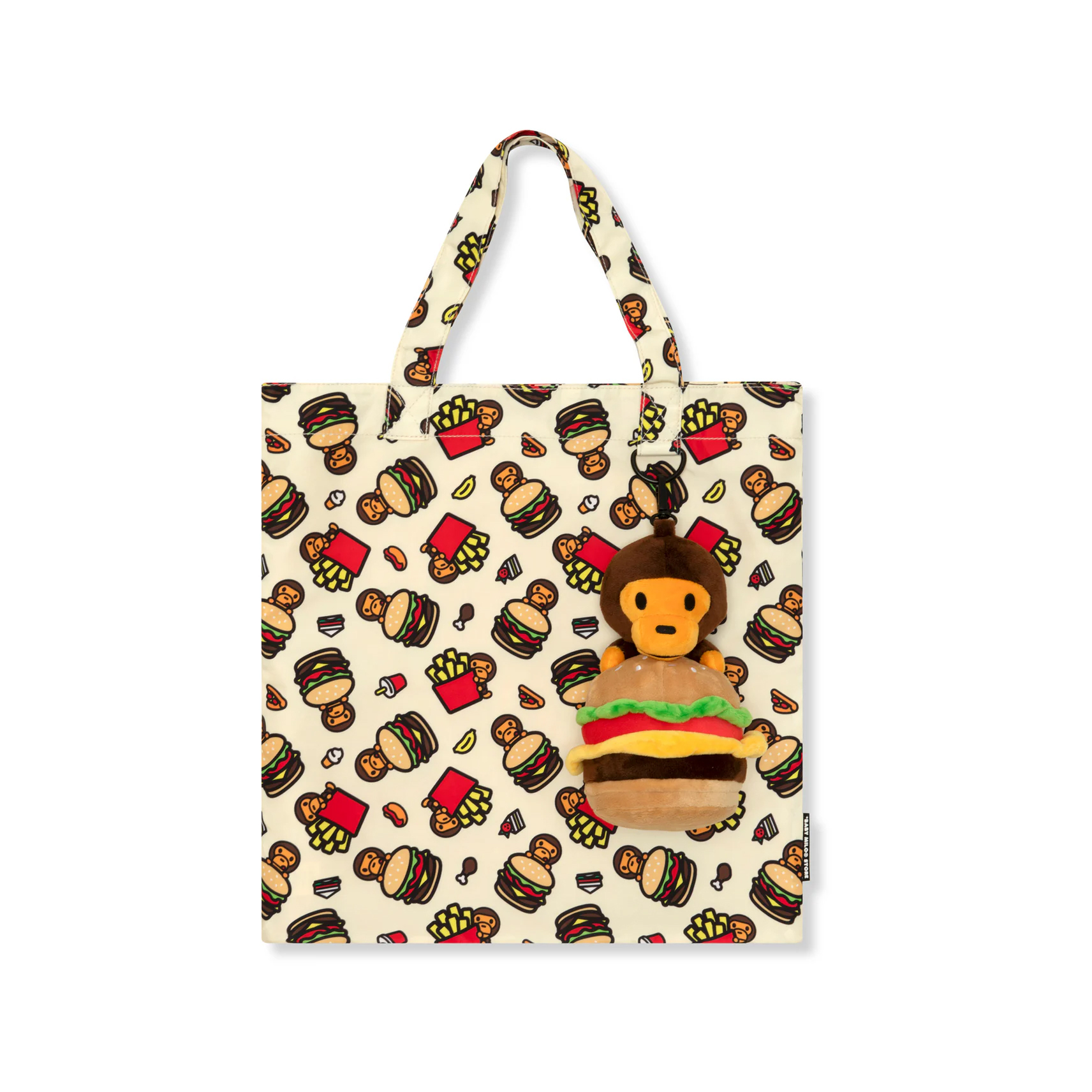 -(C4c)-APEE BABY MILO PLUSH DOLL BURGER TOTE BAG 漢堡掛件 購物袋 手提袋