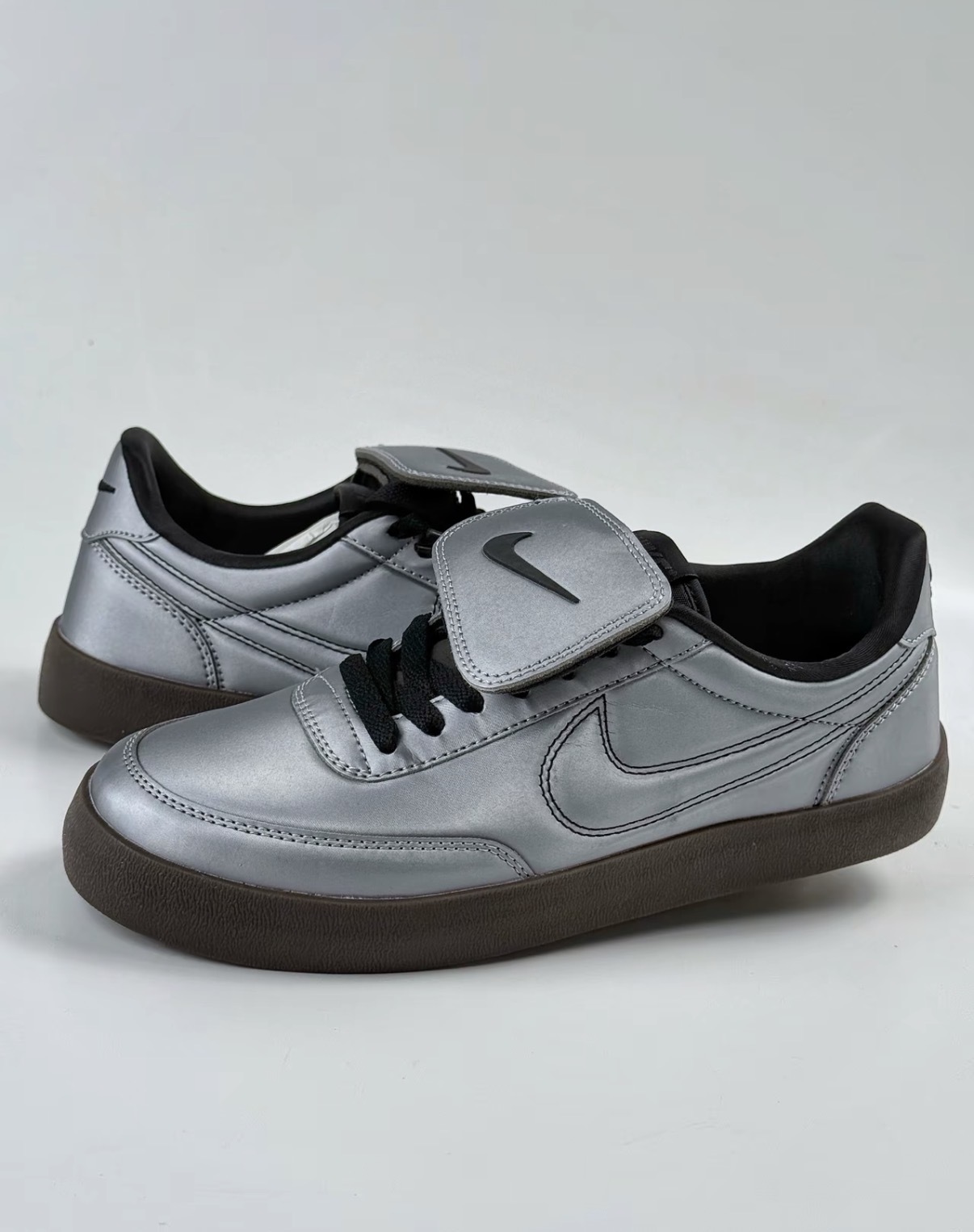 男鞋 NIKE KILLSHOT 2 PRM 金屬灰黑 皮革 反摺鞋舌 縫線 低筒 德訓鞋 休閒鞋【IM4842-099】