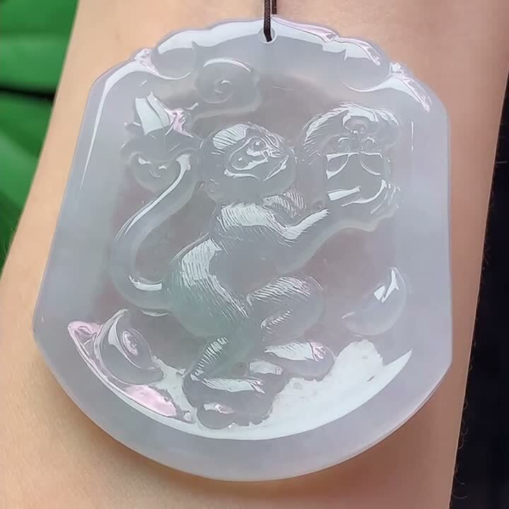 翡翠冰種猴牌,天然翡翠A玉, 緬甸玉, Jade, Jadeite