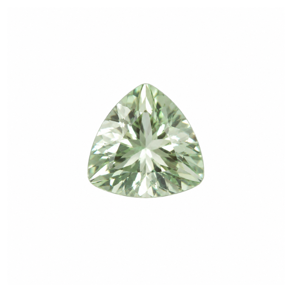 Natural Green Quartz Triangular Loose Gemstone