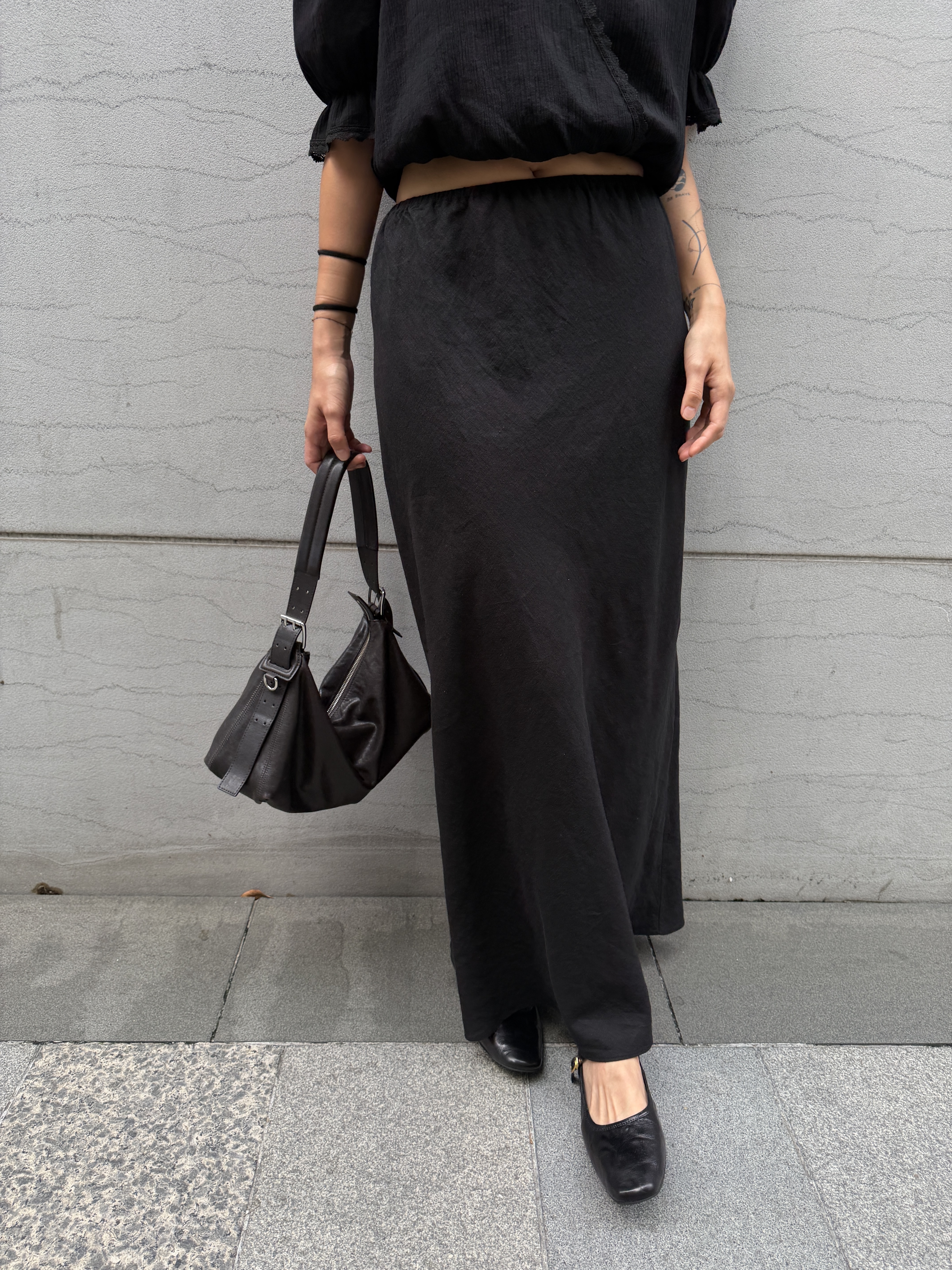 Linen long Skirt