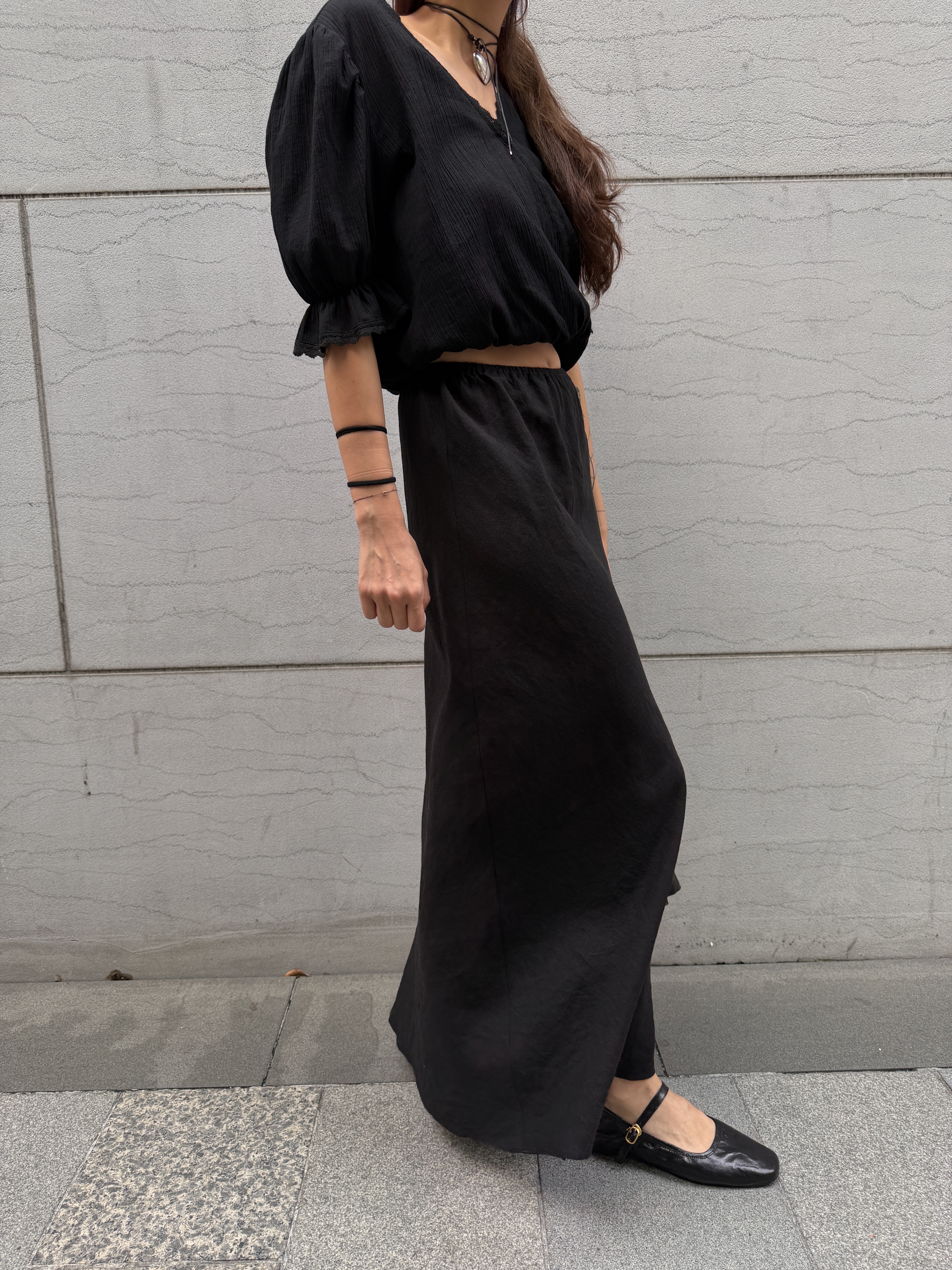 Linen long Skirt