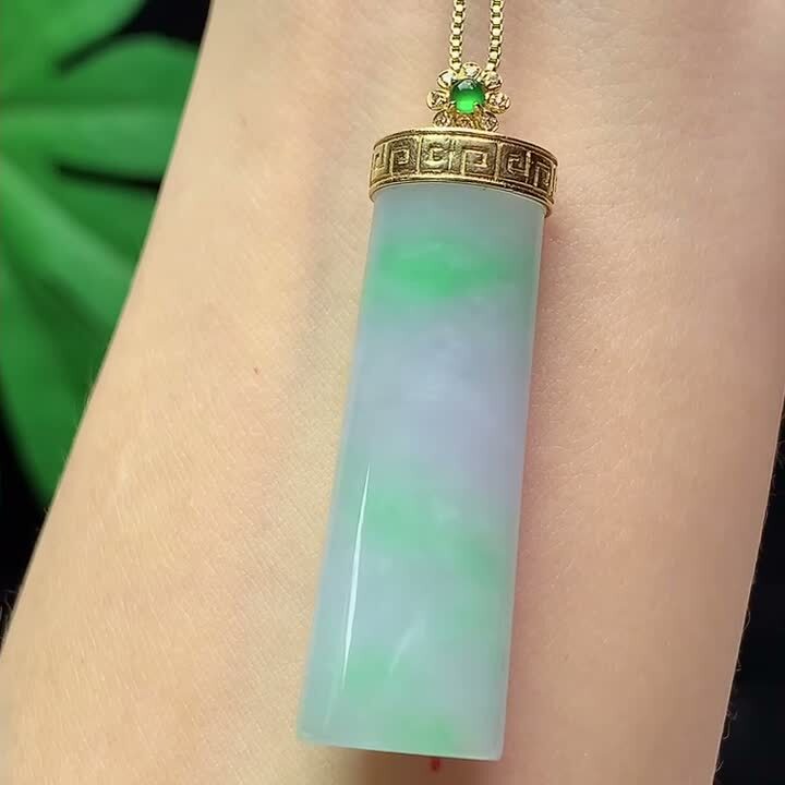 翡翠飄綠無事牌,天然翡翠A玉, 緬甸玉, Jade, Jadeite