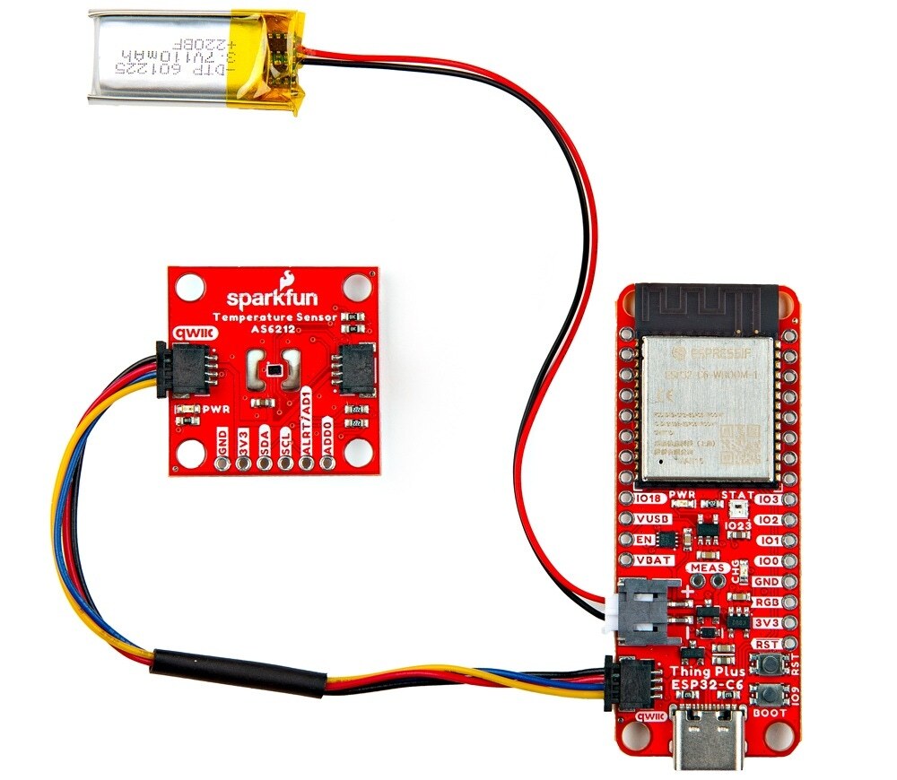 SparkFun Thing Plus ESP32-C6 WiFi 6 開發板,接線示意