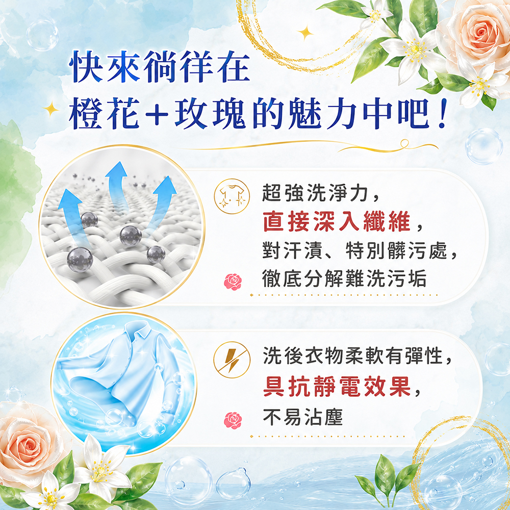 【熊麻吉】抗菌植萃洗衣精-傾橙玫瑰3500g(4入組)