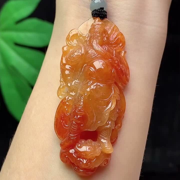 翡翠紅翡關公,天然翡翠A玉, 緬甸玉, Jade, Jadeite