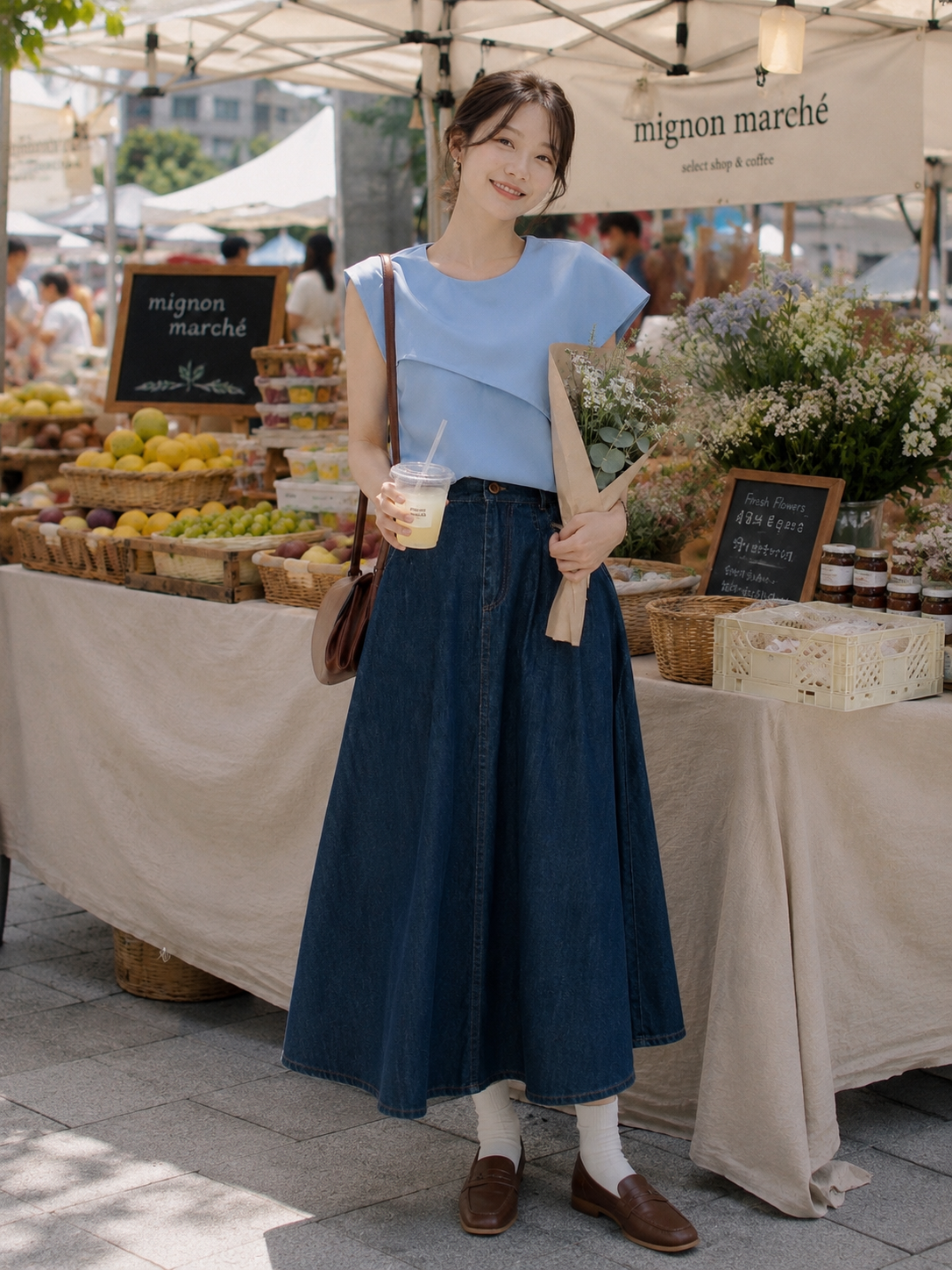 SLEEVELESS OVERLAP SHOULDER BLOUSE